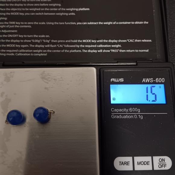 14K Gold Charms for Hoop Earrings Blue - Picture 5 of 5
